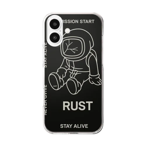 ミニハズくん 黒×白シンプルスマホカバー Clear Smartphone Case