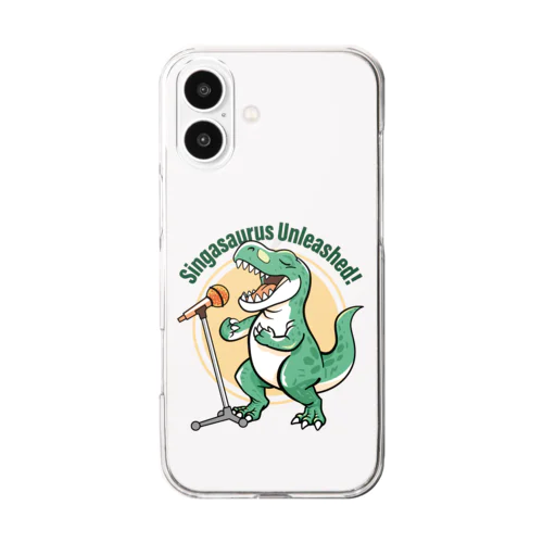ティラノ・熱唱シンガザウルス Clear Smartphone Case