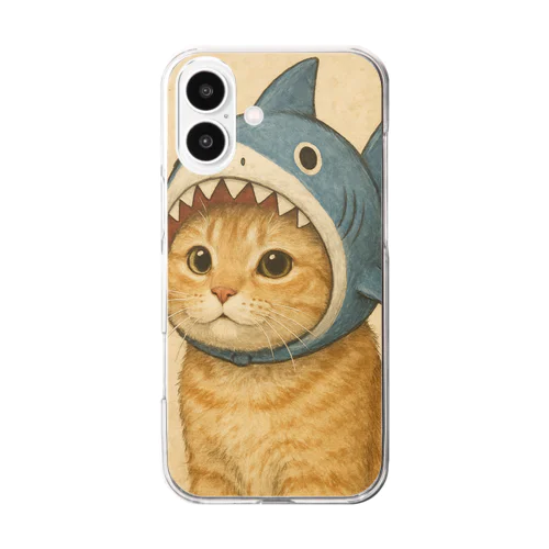 サメ猫 Clear Smartphone Case