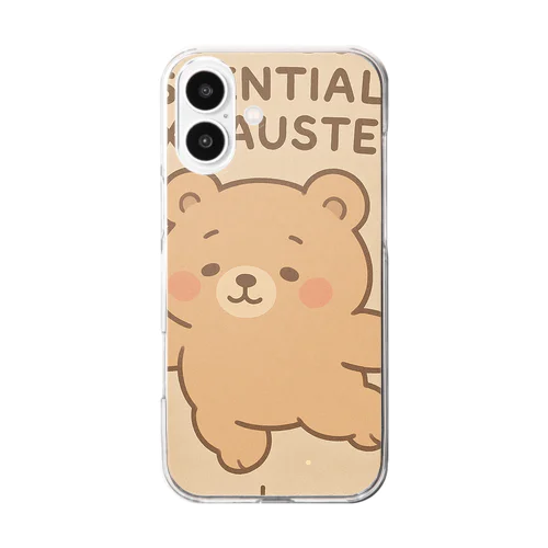 CUTE BUT EXISTENTIALLY EXHAUSTED – ゆるくま宇宙 Clear Smartphone Case