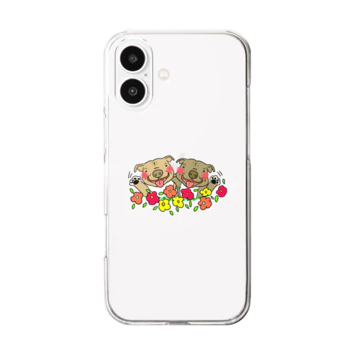 陽気なピットブル兄妹ダディ・ソフィー Clear Smartphone Case