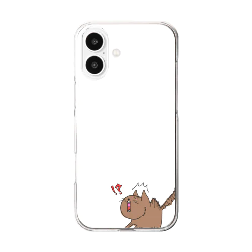驚くニャンコ🐈 Clear Smartphone Case