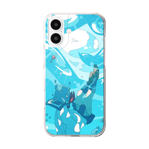 「青に沈む。」 Clear Smartphone Case