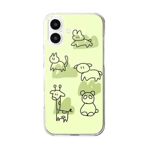 どうぶつさんすまほけーす Clear Smartphone Case