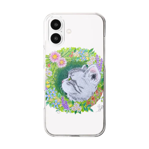 翔猫(#art_ippi参加イラスト・２月・ねこ) Clear Smartphone Case