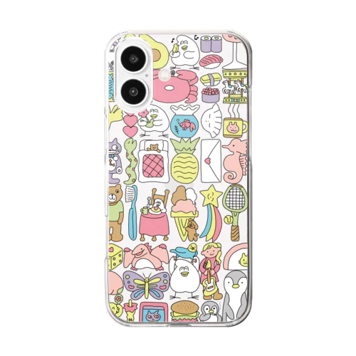 ぎゅうぎゅう(パステルカラー) Clear Smartphone Case