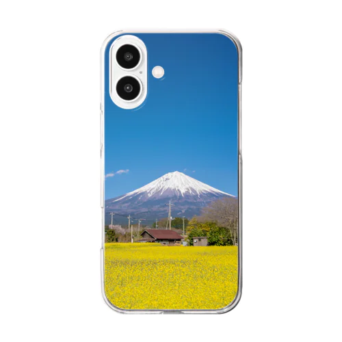 富士山と菜の花 Clear Smartphone Case