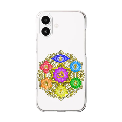 宇宙曼荼羅チャクラヒーリング Clear Smartphone Case