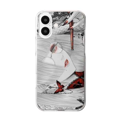 白蛇と白百合 Clear Smartphone Case