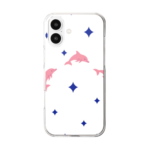 イルカと星 Clear Smartphone Case