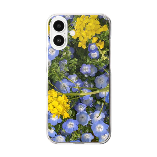 アブラナとネモフィラ Clear Smartphone Case