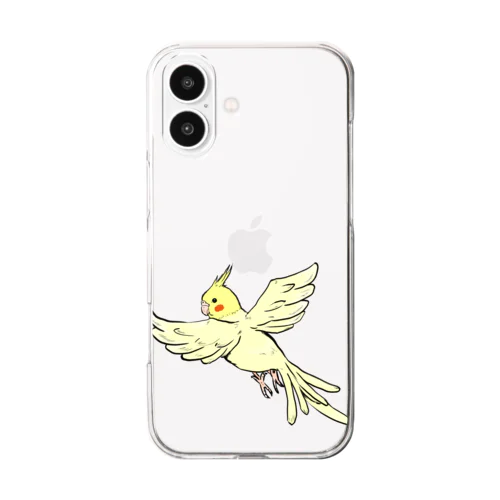 飛ぶオカメインコ Clear Smartphone Case