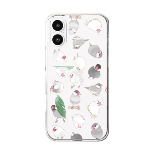 たっぷり文鳥ちゃん【まめるりはことり】 Clear Smartphone Case