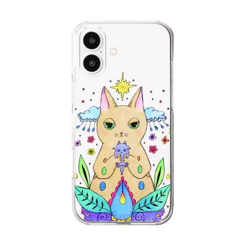 ネコと小さな怪獣 Clear Smartphone Case