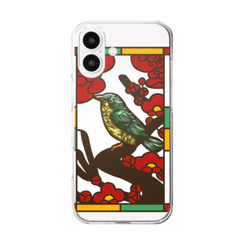 花札鳥レトロステンドグラス Clear Smartphone Case