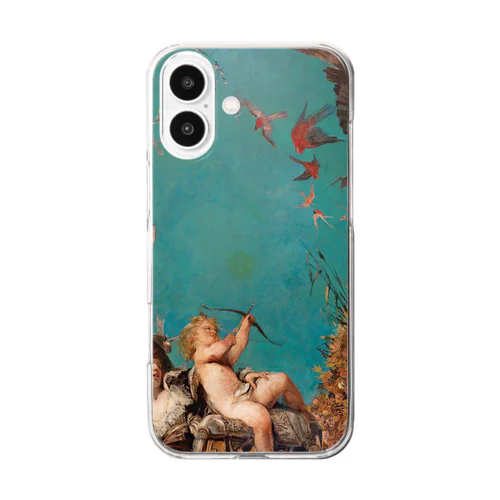 Society Lady With Cupid In A Garden Landscape Clear Smartphone Case