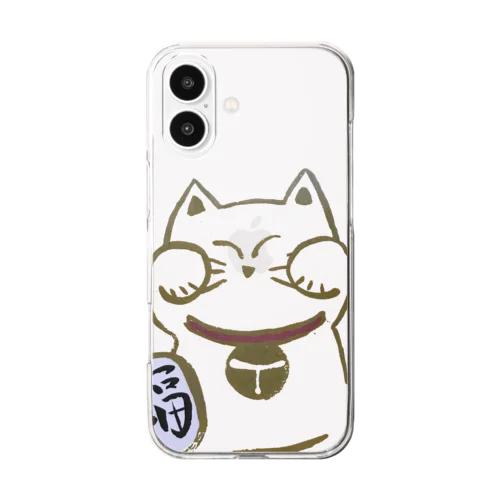 美照の招きねこ　福にゃん Clear Smartphone Case