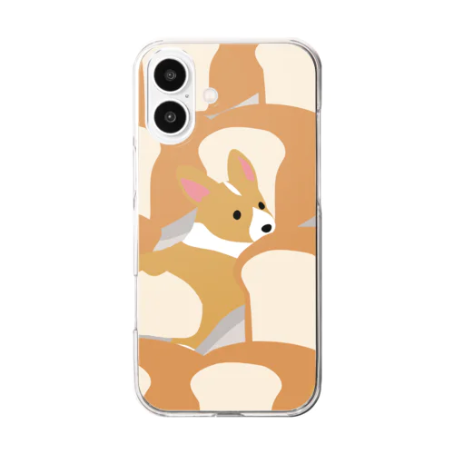 コーギー×食パン Clear Smartphone Case
