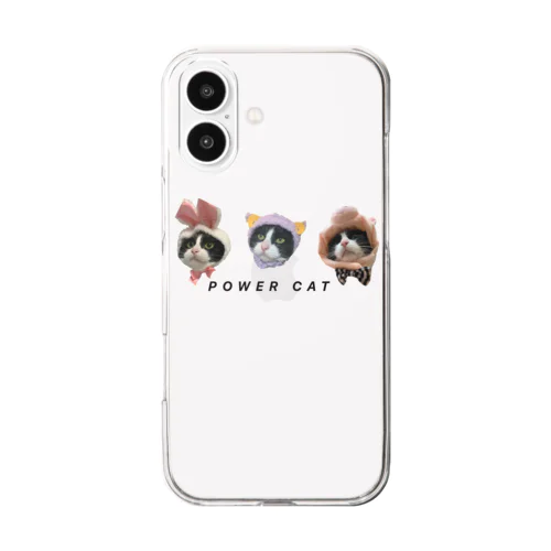 ハチワレ猫のパワー Clear Smartphone Case