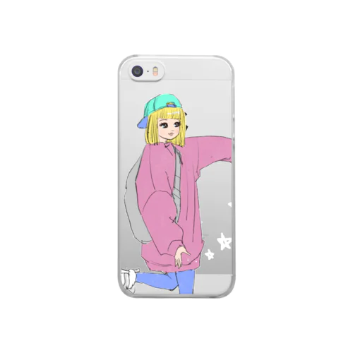 帽子とスニーカー Clear Smartphone Case