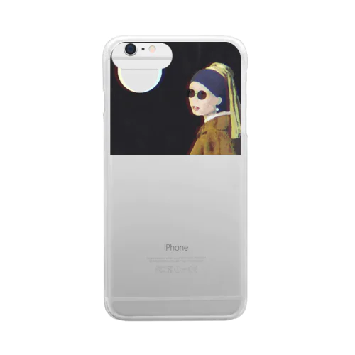 真珠の耳飾りのサングラス少女 -girl with a pearl earring & sunglasses- Clear Smartphone Case