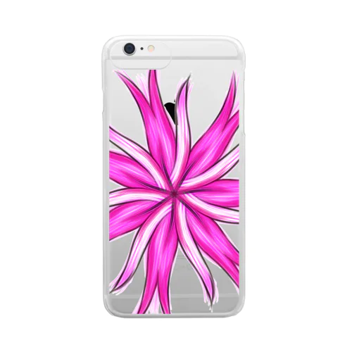 ピンクの花 Clear Smartphone Case