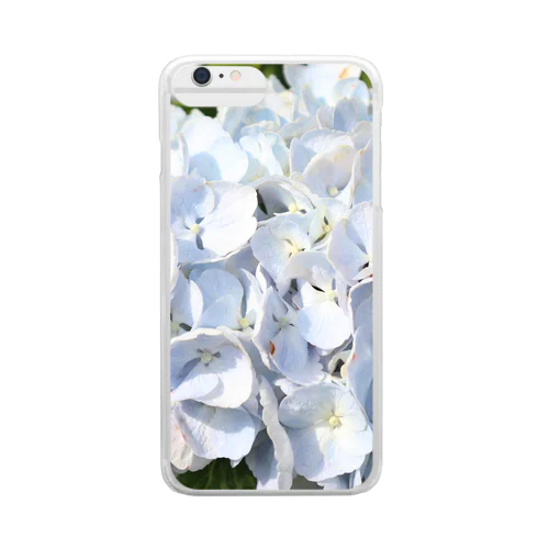 梅雨の白い紫陽花(あじさい） Clear Smartphone Case