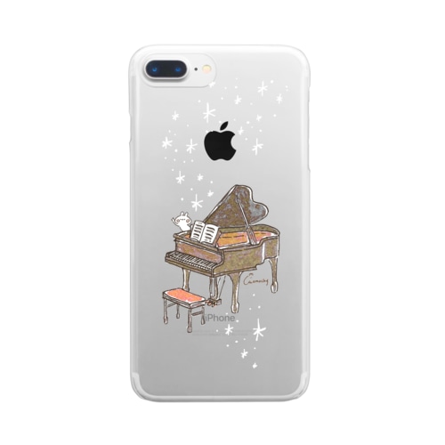 ピアノとうさぎ Clear Smartphone Case