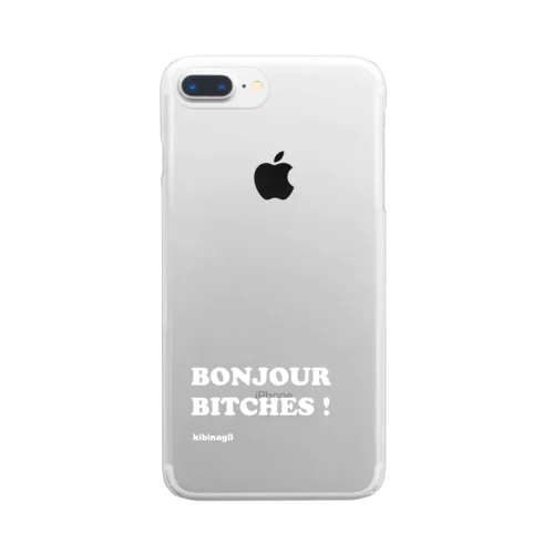 Bonjour Bitches （文字色ホワイト） Clear Smartphone Case