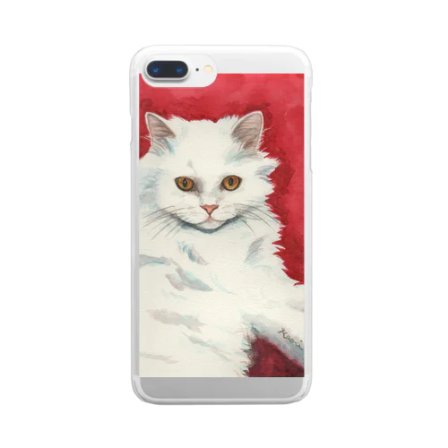 しろねこさんグッズ Clear Smartphone Case