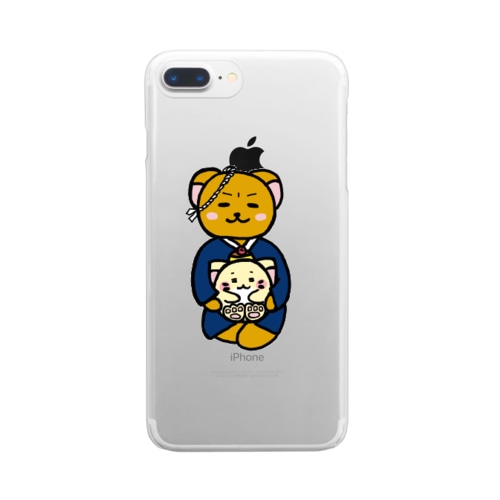 ぷりにゃんwithくま師匠 Clear Smartphone Case
