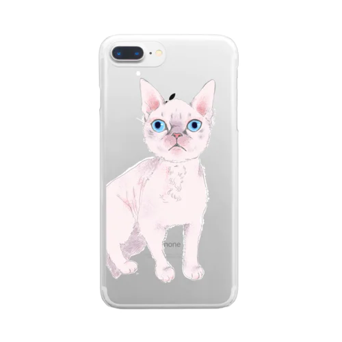 ピンク猫 Clear Smartphone Case