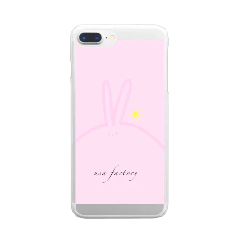 うさ ピンク Clear Smartphone Case