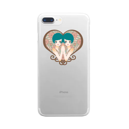 twins(茶) Clear Smartphone Case