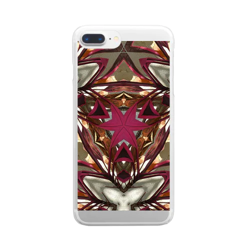 redplant mandala Clear Smartphone Case