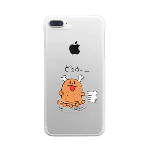 走るよ肉ボーン Clear Smartphone Case