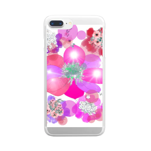 キラキラ花まつり Clear Smartphone Case