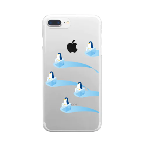 氷とペンギン（5羽） Clear Smartphone Case