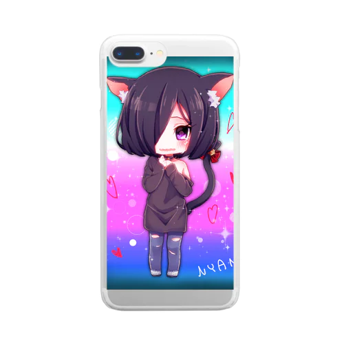 にゃんけぇす Clear Smartphone Case