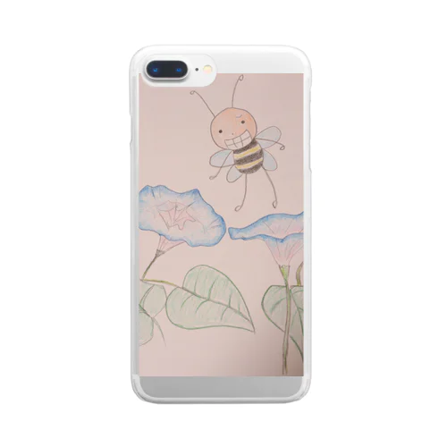 くみゃばちと朝顔🐝💠🍃 Clear Smartphone Case