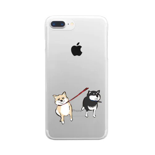 抵抗するW柴犬 Clear Smartphone Case