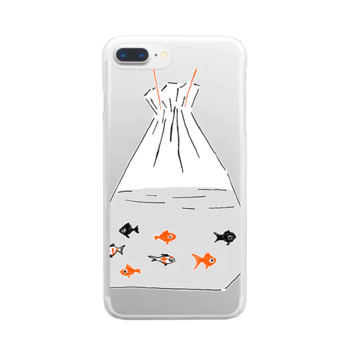 祭りデザイン「金魚すくい」 Clear Smartphone Case