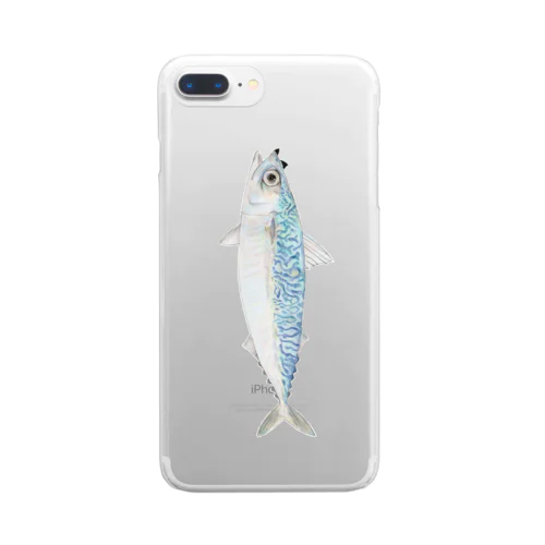 サバ（縦向きタイプ） Clear Smartphone Case