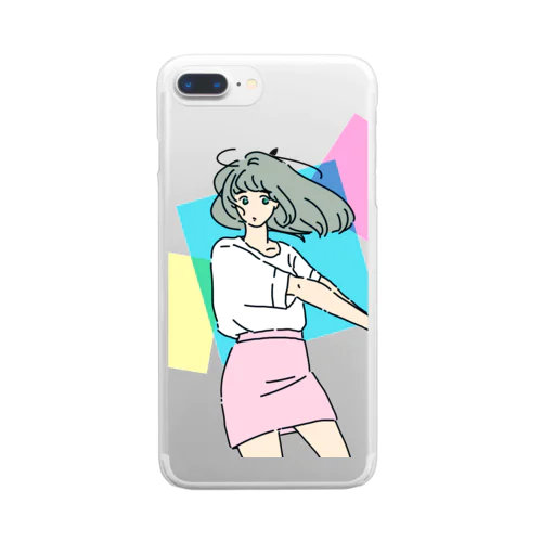 ミニスカポップ Clear Smartphone Case