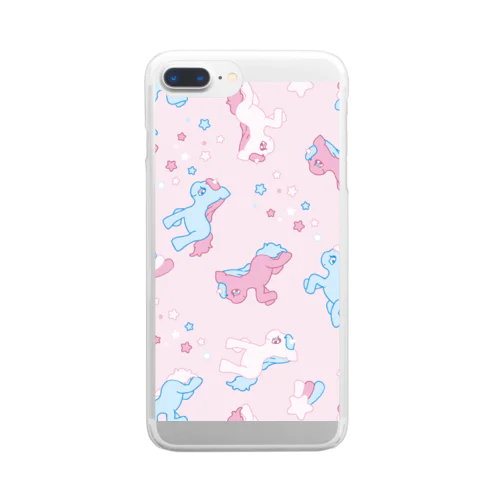 ユニコーン/ピンク Clear Smartphone Case