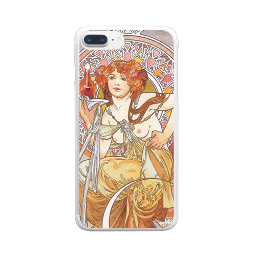 014-015　アルフォンス・ミュシャ　『NECTAR』　クリア　スマホケース　iPhone 8Plus/7Plus/6sPlus/6Plus専用デザイン　CC6 Clear Smartphone Case