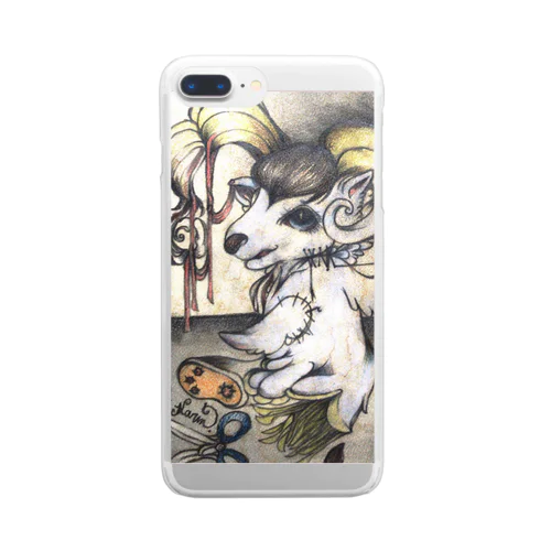 理々井華鈴絵画作品001 Clear Smartphone Case