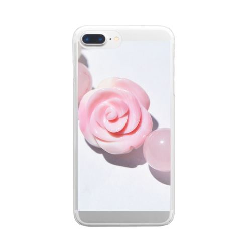 クイーンコンクシェルのバラモチーフ Clear Smartphone Case