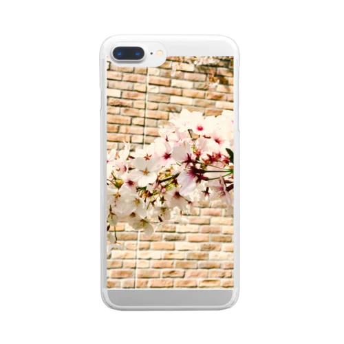 煉瓦と桜1 Clear Smartphone Case