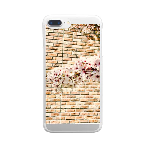 煉瓦と桜2 Clear Smartphone Case